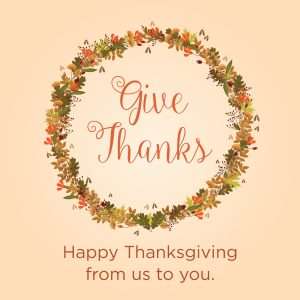 Read more about the article Happy Thanksgiving!